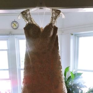 David's bride wedding dress size 6 with train